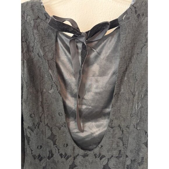 MM Couture by Miss Me Dress Womens Size L Black Lace Bow Ribbon Open Back - Picture 7 of 12